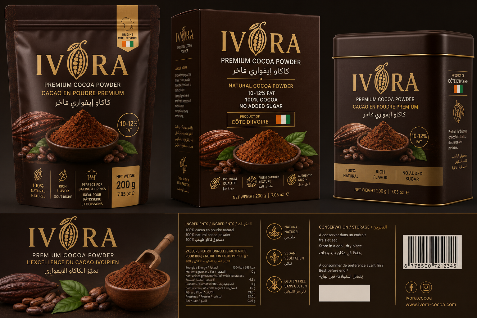 IVORA cocoa packaging